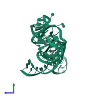 PDB entry 2ygh coloured by chain, side view.