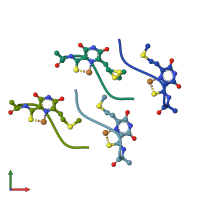 PDB entry 2ygi coloured by chain, front view.