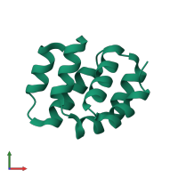 PDB entry 2ygs coloured by chain, front view.