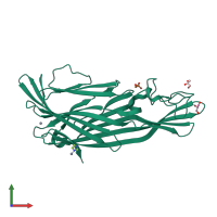PDB entry 2ygt coloured by chain, front view.