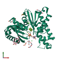 PDB entry 2yhy coloured by chain, front view.