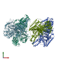 PDB entry 2yid coloured by chain, front view.