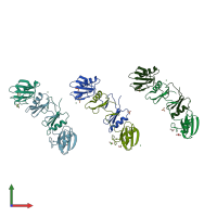 PDB entry 2yil coloured by chain, front view.