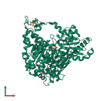 PDB entry 2yiv coloured by chain, front view.