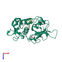 PDB entry 2yj2 coloured by chain, top view.