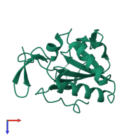 PDB entry 2yjh coloured by chain, top view.