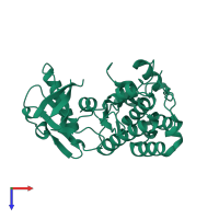 PDB entry 2yjs coloured by chain, top view.