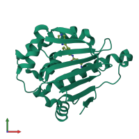 PDB entry 2ykb coloured by chain, front view.