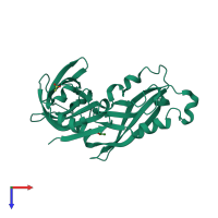 PDB entry 2ykd coloured by chain, top view.