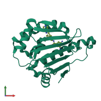 PDB entry 2ykj coloured by chain, front view.