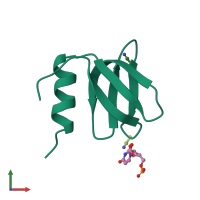 PDB entry 2ylc coloured by chain, front view.