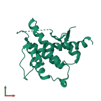 PDB entry 2ylf coloured by chain, front view.