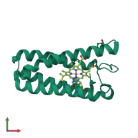 PDB entry 2yli coloured by chain, front view.