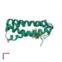 PDB entry 2yli coloured by chain, top view.