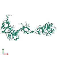 PDB entry 2ylm coloured by chain, front view.