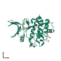 PDB entry 2ym8 coloured by chain, front view.