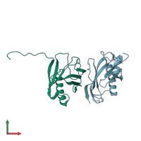 PDB entry 2yma coloured by chain, front view.