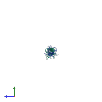 PDB entry 2yo3 coloured by chain, side view.