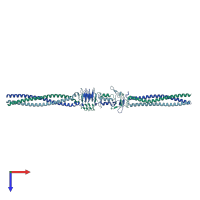 PDB entry 2yo3 coloured by chain, top view.