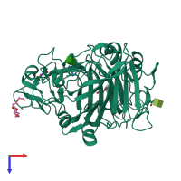 PDB entry 2yok coloured by chain, top view.
