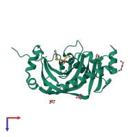 PDB entry 2yoz coloured by chain, top view.