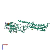 PDB entry 2yp3 coloured by chain, top view.