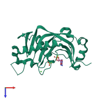 PDB entry 2yph coloured by chain, top view.