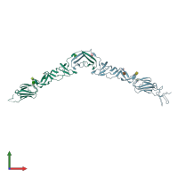 PDB entry 2yq3 coloured by chain, front view.