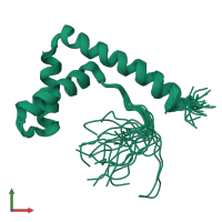 PDB entry 2yqi coloured by chain, ensemble of 20 models, front view.