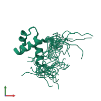 PDB entry 2yqk coloured by chain, ensemble of 20 models, front view.
