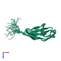 PDB entry 2yr3 coloured by chain, ensemble of 20 models, top view.