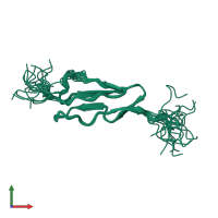 PDB entry 2yra coloured by chain, ensemble of 20 models, front view.