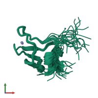 PDB entry 2yrc coloured by chain, ensemble of 20 models, front view.