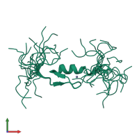 PDB entry 2yrj coloured by chain, ensemble of 20 models, front view.