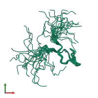 PDB entry 2ys2 coloured by chain, ensemble of 20 models, front view.