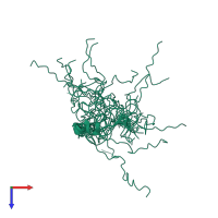 PDB entry 2ysa coloured by chain, ensemble of 20 models, top view.