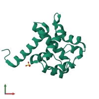PDB entry 2ysk coloured by chain, front view.