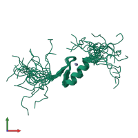 PDB entry 2yso coloured by chain, ensemble of 20 models, front view.