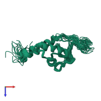 PDB entry 2ysr coloured by chain, ensemble of 20 models, top view.