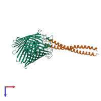 PDB entry 2ysu coloured by chain, top view.