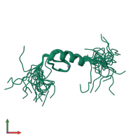 PDB entry 2yte coloured by chain, ensemble of 20 models, front view.