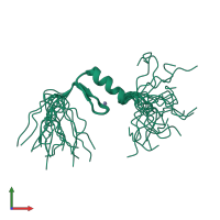 PDB entry 2ytg coloured by chain, ensemble of 20 models, front view.