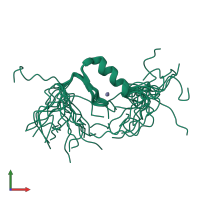 PDB entry 2yts coloured by chain, ensemble of 20 models, front view.