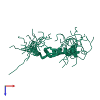 PDB entry 2ytt coloured by chain, ensemble of 20 models, top view.