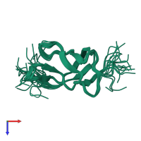 PDB entry 2ytv coloured by chain, ensemble of 20 models, top view.