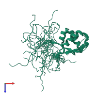 PDB entry 2yu3 coloured by chain, ensemble of 20 models, top view.