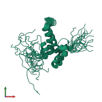 PDB entry 2yua coloured by chain, ensemble of 20 models, front view.