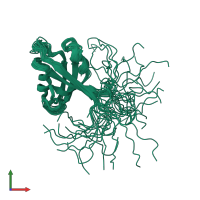 PDB entry 2yub coloured by chain, ensemble of 20 models, front view.