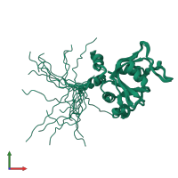 PDB entry 2yud coloured by chain, ensemble of 20 models, front view.