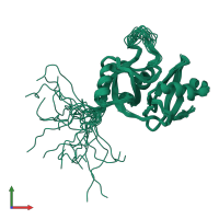 PDB entry 2yuj coloured by chain, ensemble of 20 models, front view.